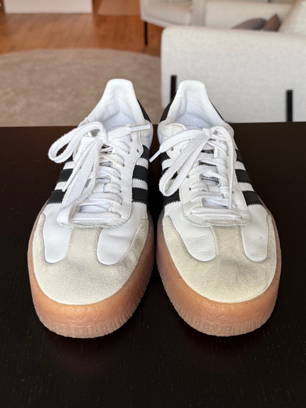 Adidas Samba OG White and Black Leather Sneakers Women's 9.5 US